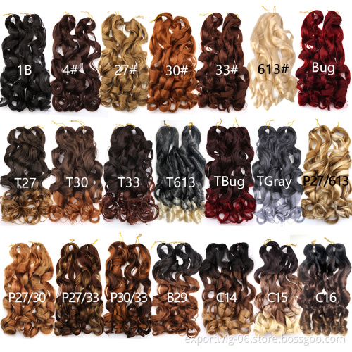 22 Inch 150G Spiral Curls Synthetic Loose Wave Spiral Curl Wavy Braiding Hair  French Curl Braids Yaki Hair Extensions  Bundles